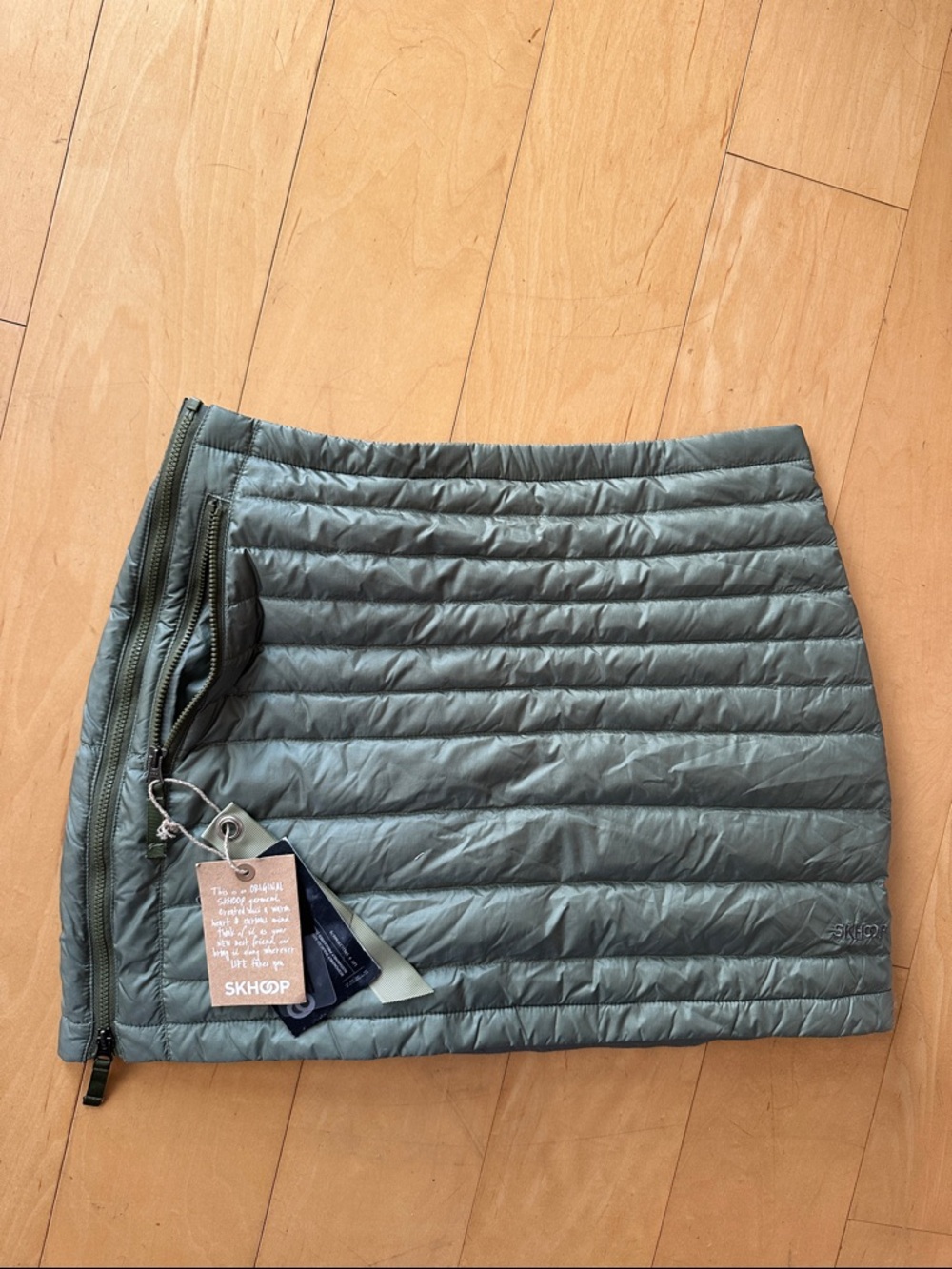NWT Skhoop Miranda Down Skirt size S Frost Green
